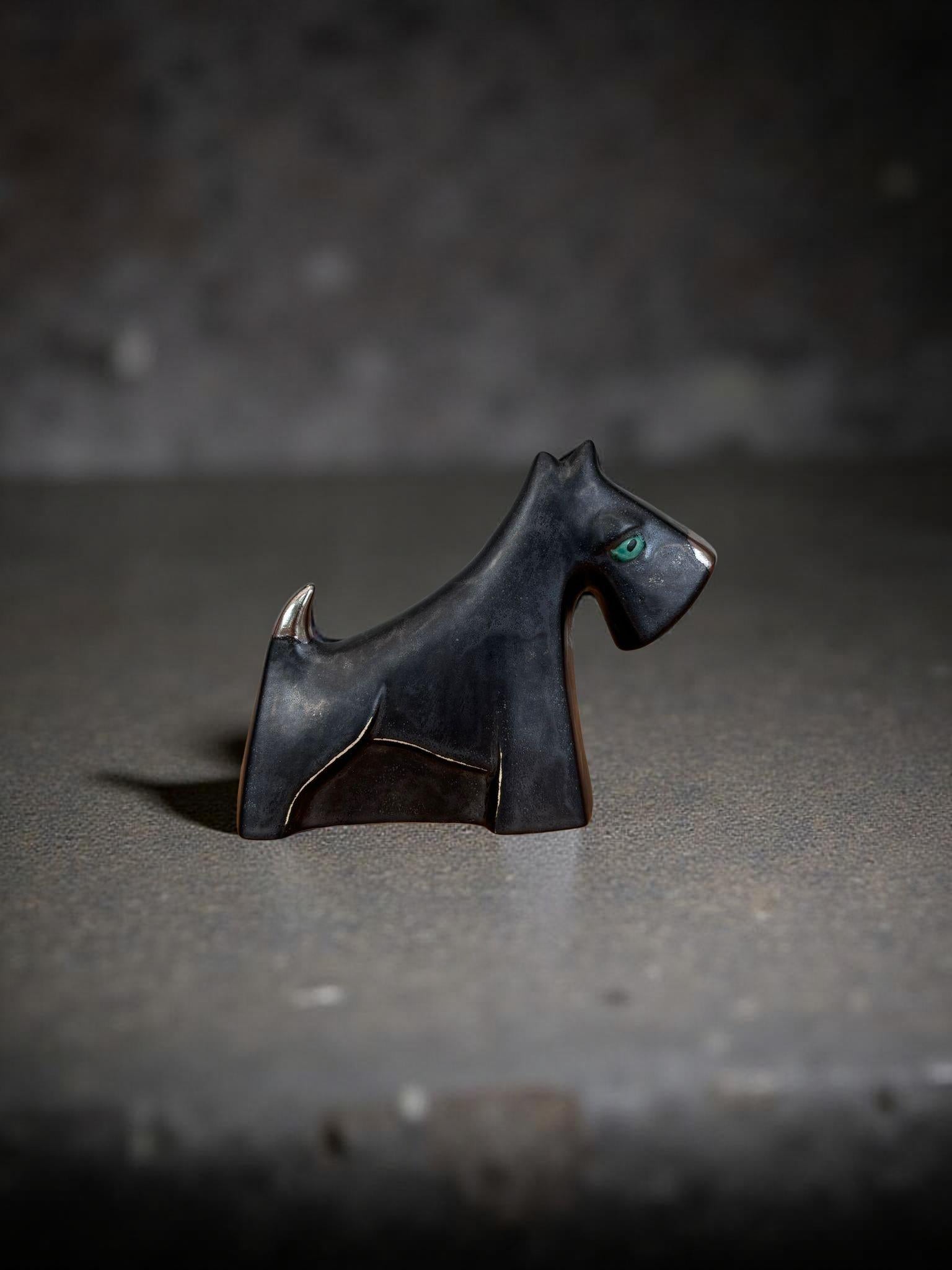 Scotty Dog Figurine, Ceramic Collectible (Hand-Made)