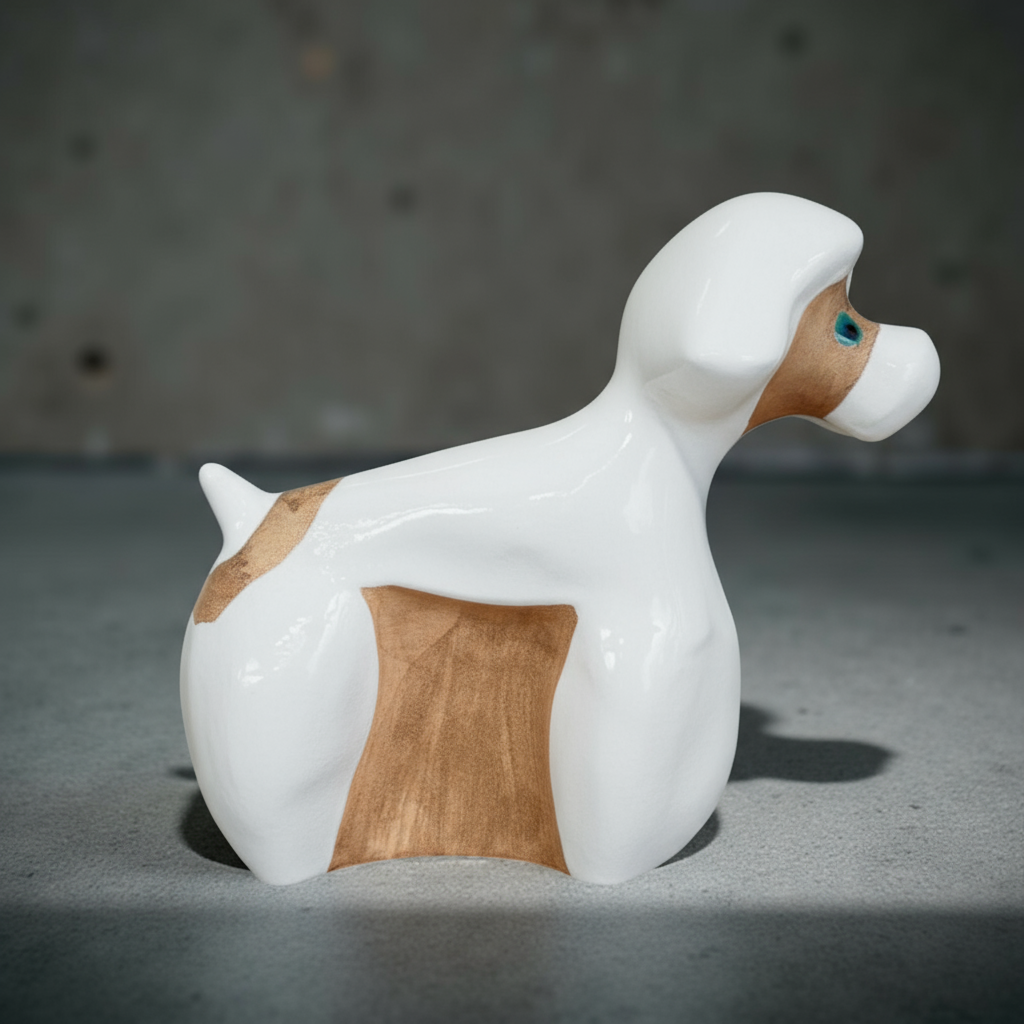 Handmade Ceramic Poodle Figurine - Dog Sculpture