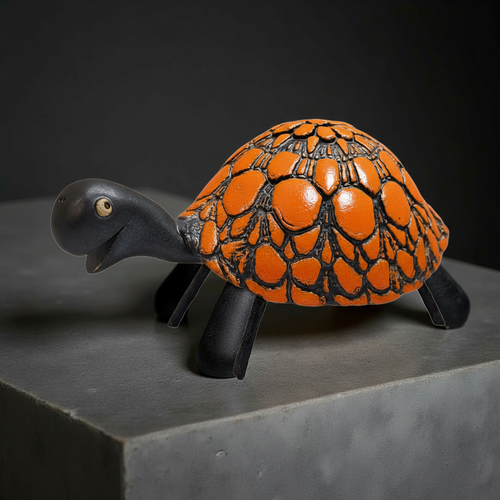 Ceramic Turtle Figurine, Sea Creature (Decor Sculpture)