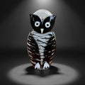Handcrafted Fused Habrat Glass Owl Figurine - Handmade Bird Sculpture
